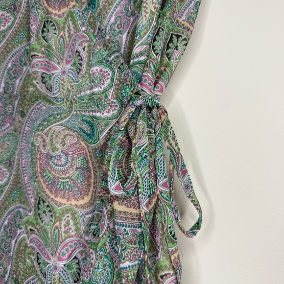 ALL SAINTS Zina Shahmina Paisley Floral Ruffle Wrap Style Spring Mini Dress - Picture 5 of 11
